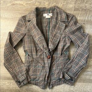 Fornarina Vintage Y2K Plaid Blazer Size Medium
